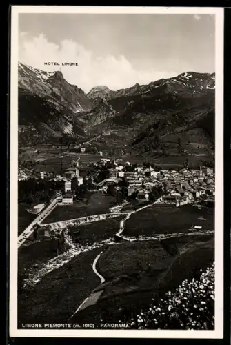 AK Limone Piemonte, Panorama montano con Hotel Limone sullo sfondo