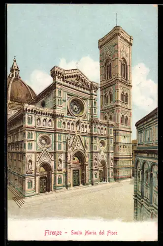 Künstler-AK Firenze, Santa Maria del Fiore e il Campanile di Giotto