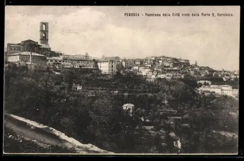 AK Perugia, Panorama della Città visto dalla Porta S. Gerolamo
