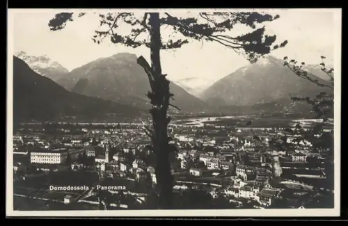 AK Domodossola, Panorama con vista sulla città e le montagne circostanti