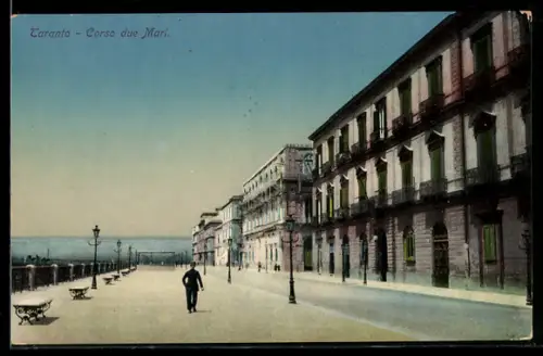 AK Taranto, Corso due Mari con vista sul mare e edifici storici