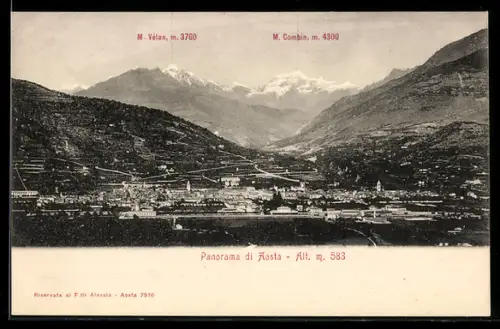 AK Aosta, Panorama di Aosta con vista sul M. Velan e M. Combin