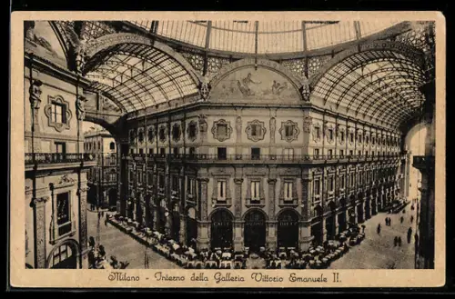 AK Milano, Interno della Galleria Vittorio Emanuele II