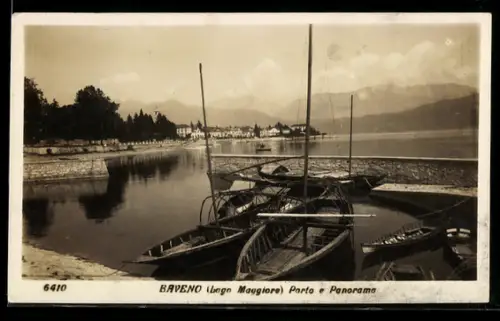AK Baveno /Lago Maggiore, Porto e Panorama