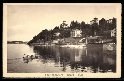 AK Stresa /Lago Maggiore, Ville sul lago con barca a remi