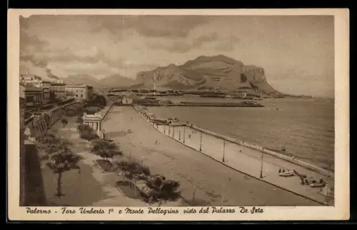 AK Palermo, Foro Umberto I e Monte Pellegrino vista dal Palazzo De Seta