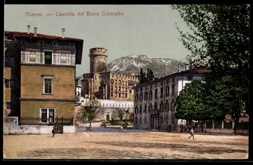 AK Trento, Castello del Buon Consiglio e vista urbana