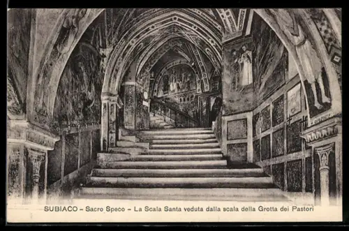 AK Subiaco, Sacro Speco, La Scala Santa veduta dalla scala della Grotta dei Pastori