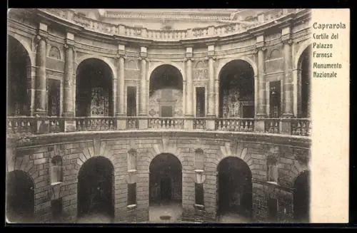 AK Caprarola, Cortile del Palazzo Farnese, Monumento Nazionale