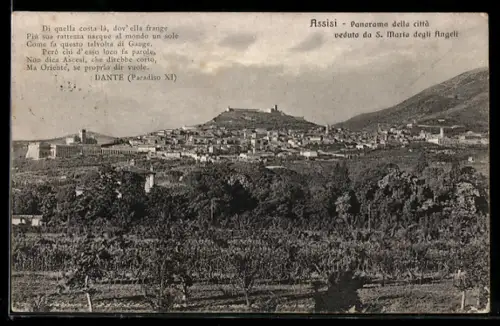 AK Assisi, Panorama della città veduto da S. Maria degli Angeli