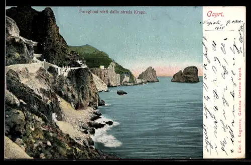AK Capri, Faraglioni visti dalla strada Krupp