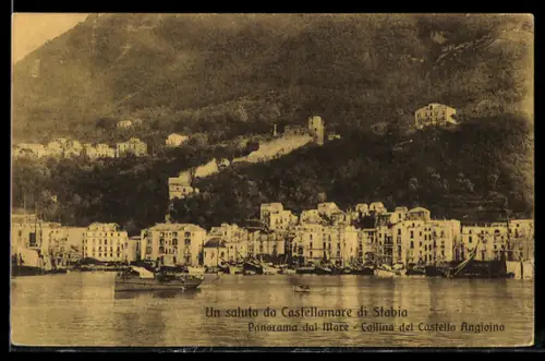 AK Castellammare di Stabia, Panorama dal mare, Collina del Castello Angioino