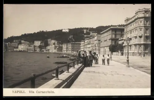 AK Napoli, Via Caracciolo con passeggiata lungo il mare