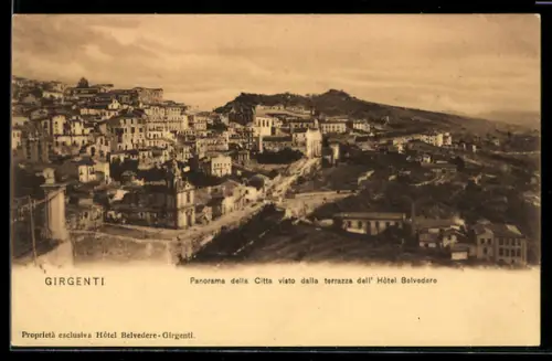 AK Girgenti, Panorama della Città visto dalla terrazza dell`Hotel Belvedere