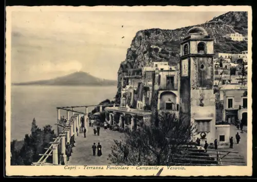 AK Capri, Terrazza Funicolare, Campanile, Vesuvio