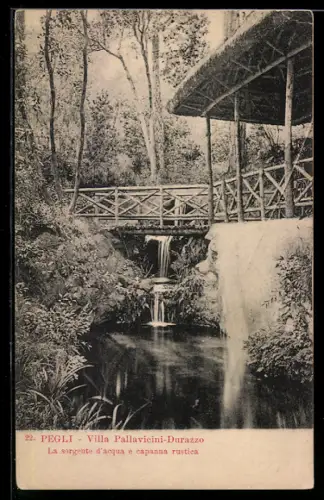 AK Pegli, Villa Pallavicini-Durazzo, la sorgente d`acqua e capanna rustica