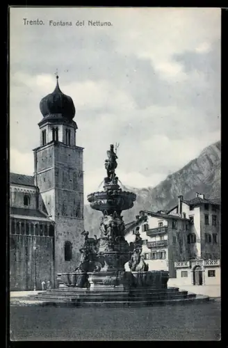 AK Trento, Fontana del Nettuno e Torre Civica sullo sfondo