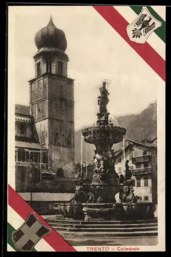 AK Trento, Cattedrale con fontana monumentale