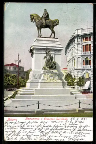 AK Milano, Monumento a Giuseppe Garibaldi