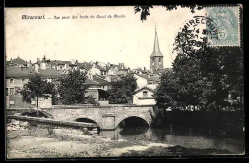 AK Mirecourt, Vue prise des bords du Canal du Moulin