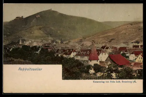 AK Rappoltsweiler, Ortsansicht mit Burg