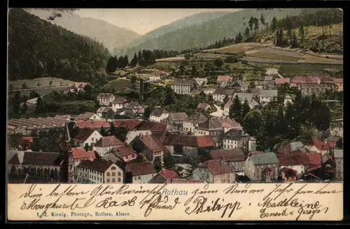 AK Rothau, Ortsansicht im Tal