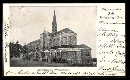 AK Oelenberg i. Els., Abteikirche, Westseite.