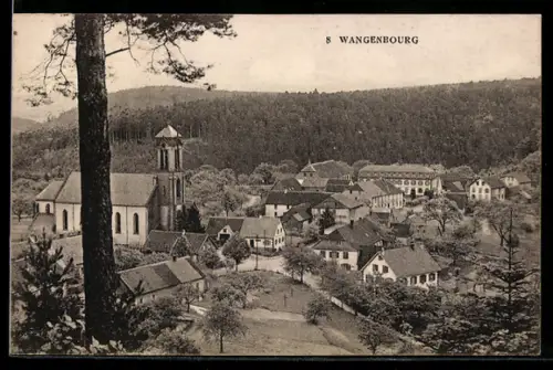 AK Wangenbourg, Dorfansicht mit Kirche und Häusern