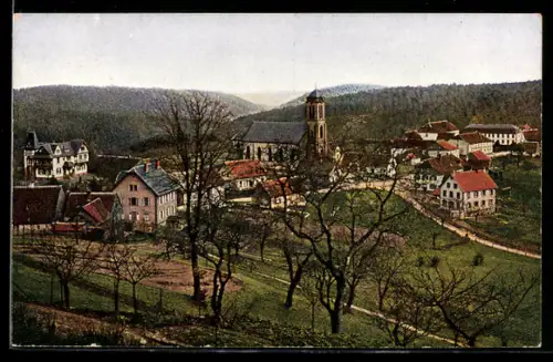 AK Wangenburg, Blick auf den Ort mit Kirche