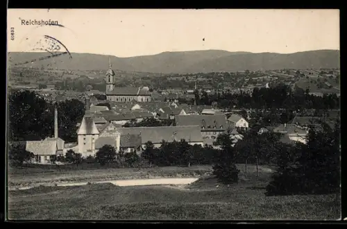 AK Reichshofen, Gesamtansicht mit Kirche