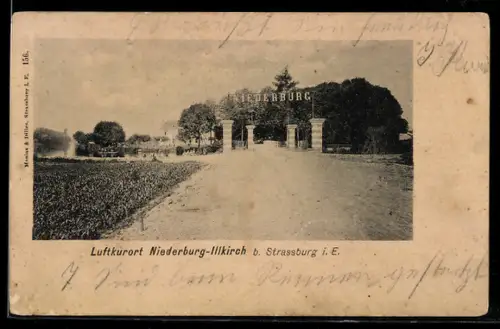 AK Illkirch b. Strassburg, Luftkurort Niederburg, Einfahrt