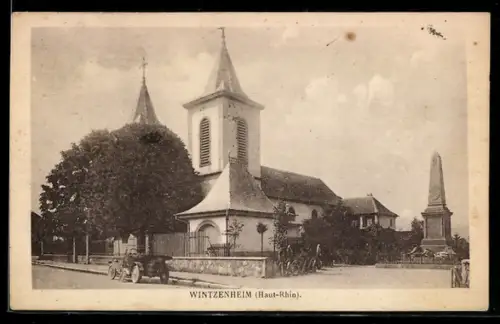 AK Wintzenheim /Haut-Rhin, Kirche und Denkmal