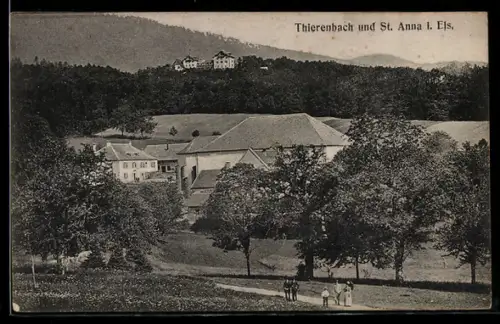 AK Thierenbach i. Els., Ortsansicht mit St. Anna