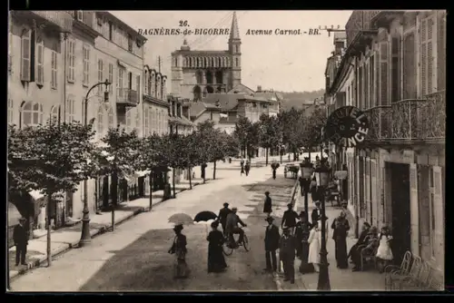 AK Bagnères-de-Bigorre, Avenue Carnot, Hôtel de France