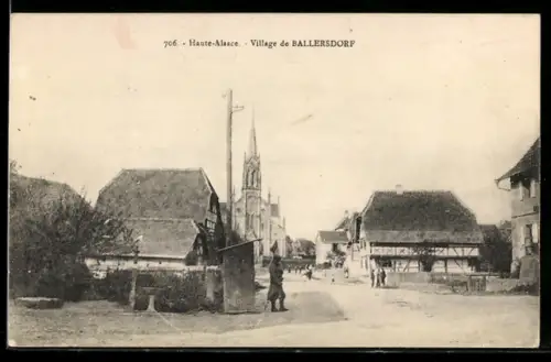 AK Ballersdorf /Haute-Alsace, Vue partielle