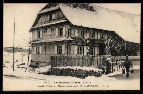 AK Ueberstrass, Maison alsacienne
