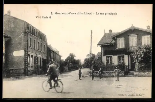 AK Montreux-Vieux /Hte-Alsace, La rue principale