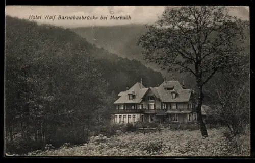 AK Barnabasbrücke bei Murbach, Hotel Wolf