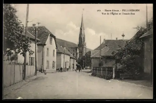 AK Felleringen, Vue de lEglise et Grande-Rue