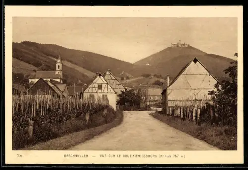 AK Orschwiller, Vue sur le Haut-Koenigsbourg