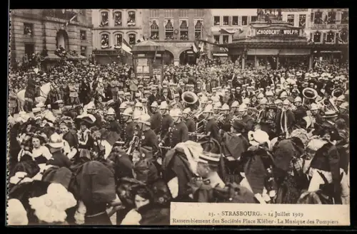AK Strasbourg, Rassemblement des Sociétés Place Kléber, La Musique des Pompiers
