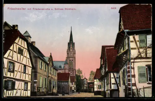 AK Fröschweiler, Mit Friedenskirche u. Schloss Dürkheim