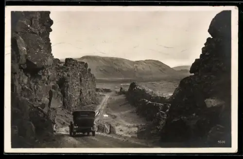 AK Thingvellir, Schlucht bei Thingvellir, Almannagjá