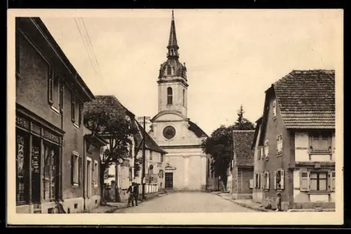 AK Sierentz /Ht.-Rhin, Vue vers lEglise
