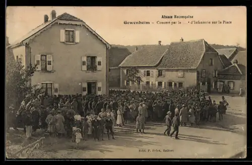 AK Gewenheim, Concert par le 1er dinfanterie sur la Place
