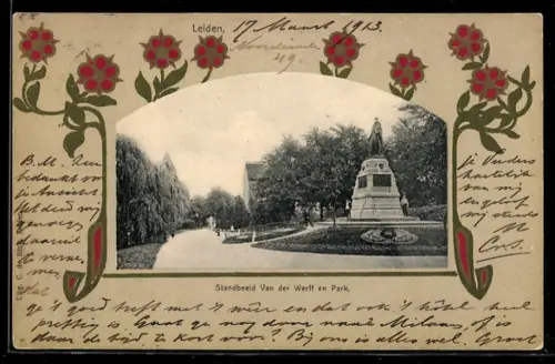 AK Leiden, Standbeeld Van der Werff en Park