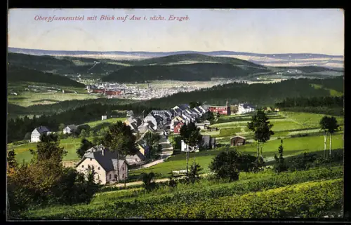 AK Oberpfannenstiel, Blick auf Aue i. sächs. Erzgeb