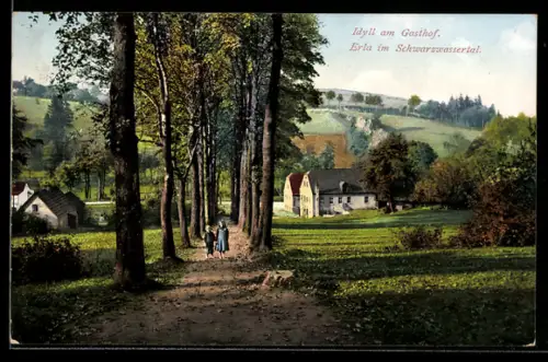 AK Erla im Schwarzwassertal, Idylle am Gasthof