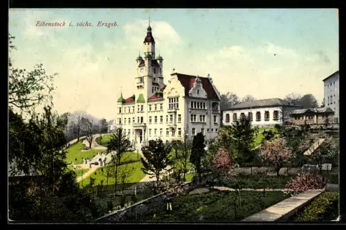 AK Eibenstock i. sächs. Erzgeb., Schloss und Parkanlage