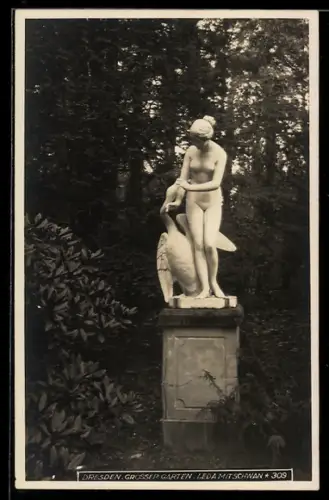 AK Dresden, Grosser Garten, Leda mit Schwan